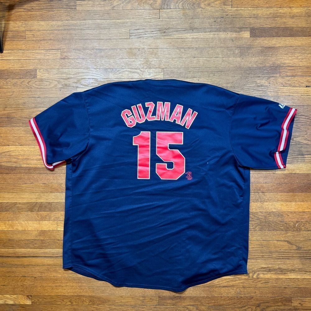 Christian Guzman #15 Minnesota Twins MLB Vintage 90s Majestic Blue Jersey